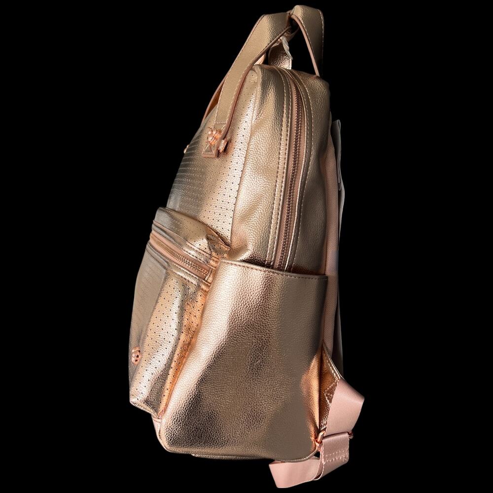 DISNEY MICKEY MOUSE Icon Flair Women's  Backpack Rose Gold Bag Perforated - Picture 2 of 16